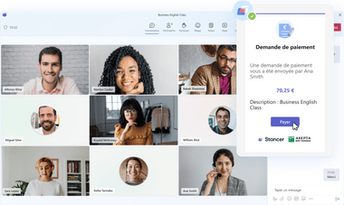 Envoi d'une demande de paiement avec Stancer lors d'une conversation Microsoft Teams